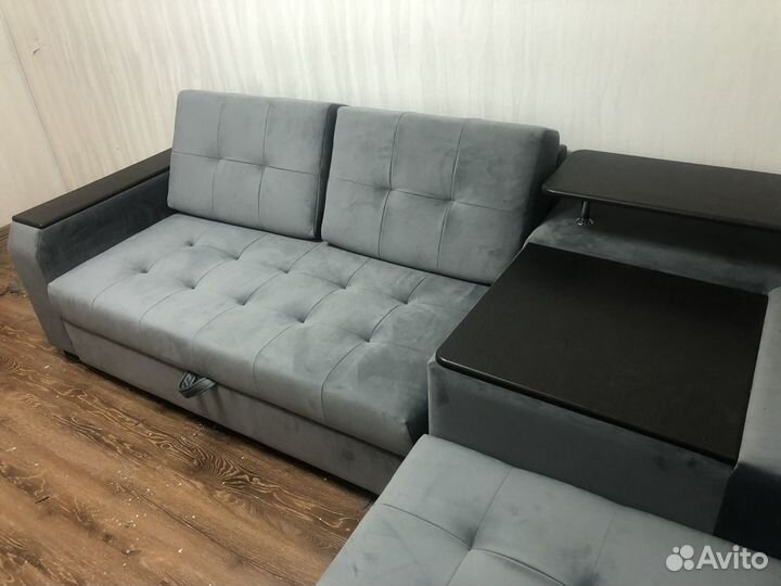 Угловой диван, раскладной с антивандальной тканью