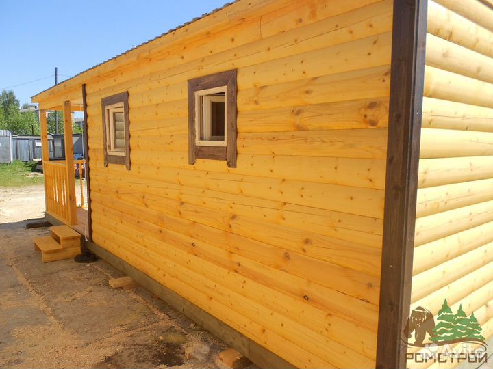 Баня с террасой 4x3м Рута