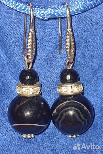 Серьги с ониксом