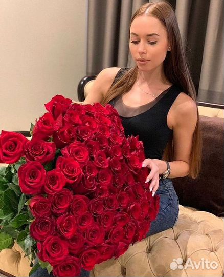 Розы высокие Доставка цветов