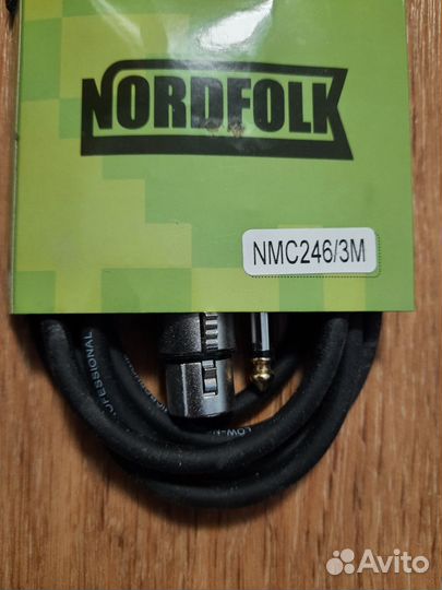 NordFolk Кабель микрофонный 3 м XLR (F) - Jack 6.3
