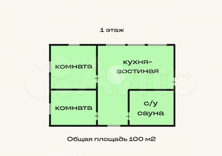 Дом 100 м² на участке 6 сот.