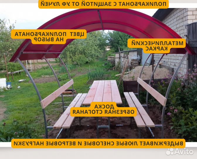 Беседки на дачу из поликарбоната