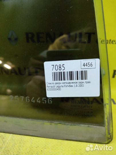 Стекло двери неподвижное заднее правое Renault