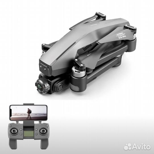 Квадракоптер. 2-осевой карданный дрон М1 4К. Профи