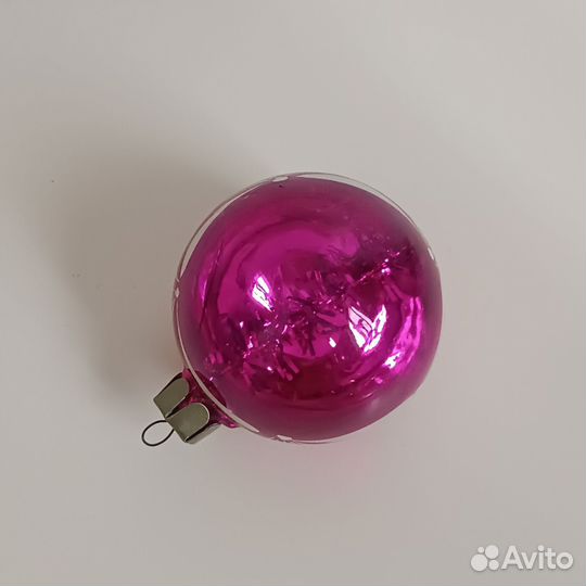 Винтажный шар елочная игрушка СССР стекло