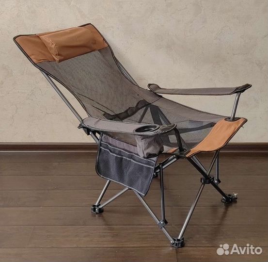 Стул шезлонг с подставкой под ноги туристический