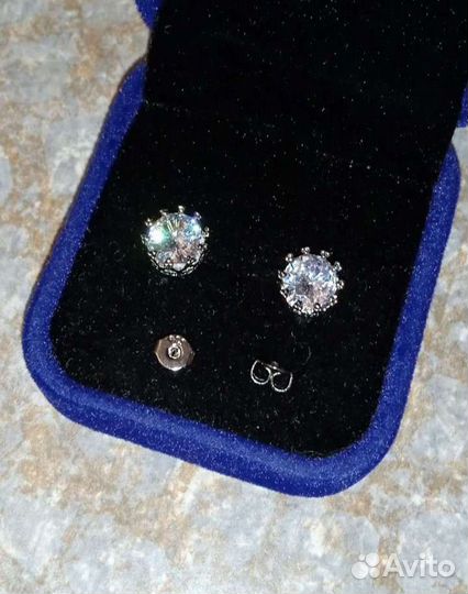 Серебряные серьги - пуссеты S 925 Сертификат