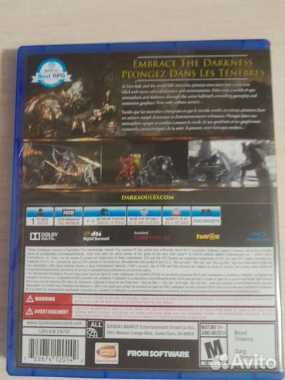 Игра dark soul 3 для PS4 полностью на английском