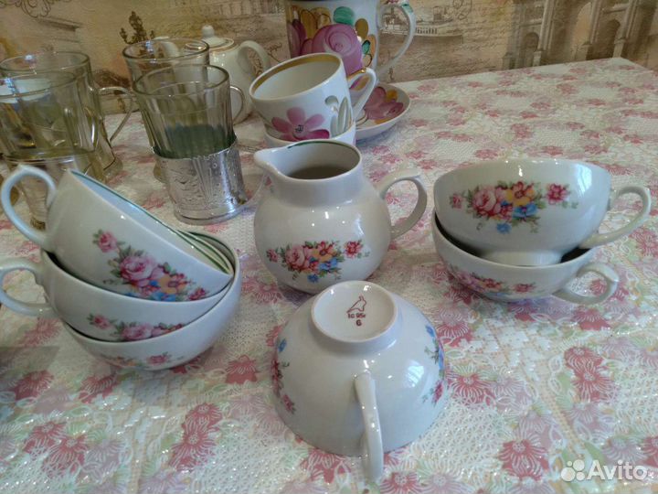 Чайные Кофейные пары Чашки Подстаканники Поднос