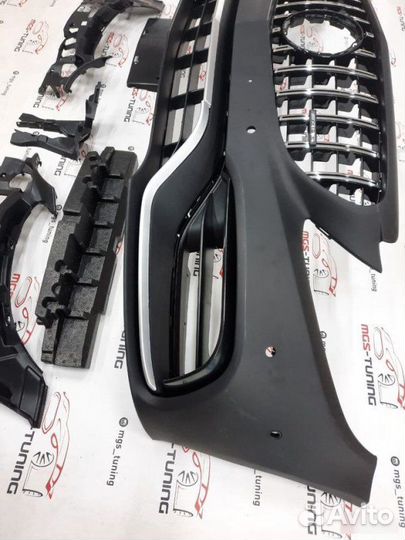 Бампер с решеткой C63 AMG на C-Class W205 Рест