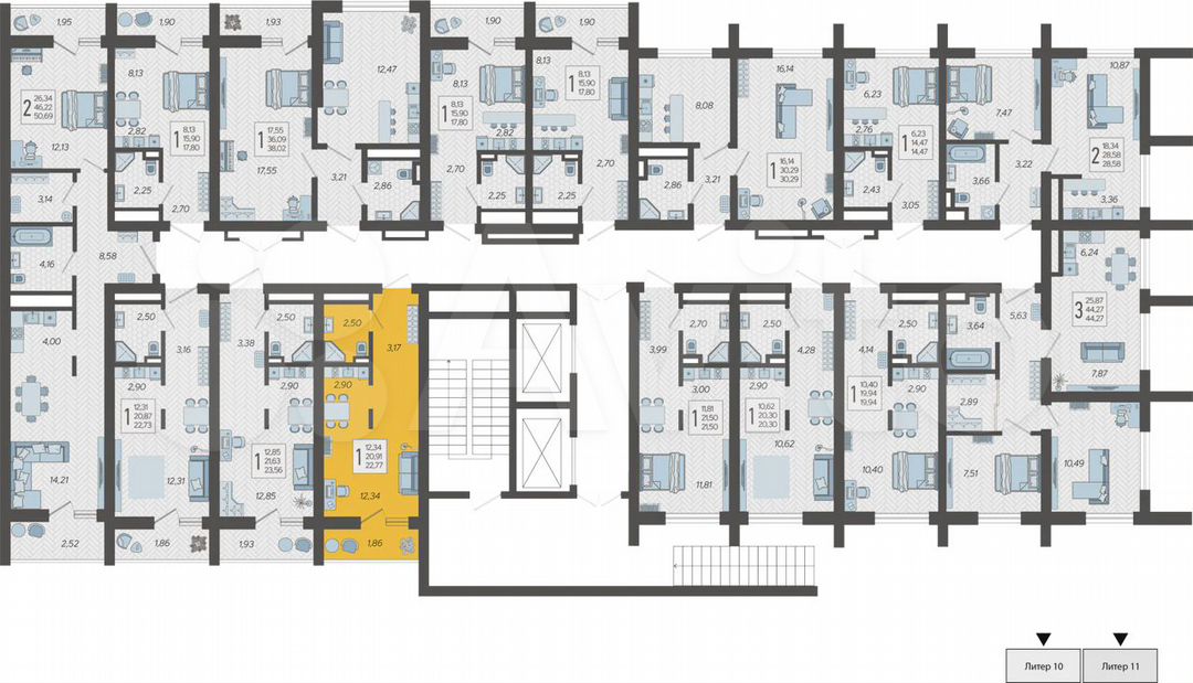 Квартира-студия, 22,8 м², 2/19 эт.