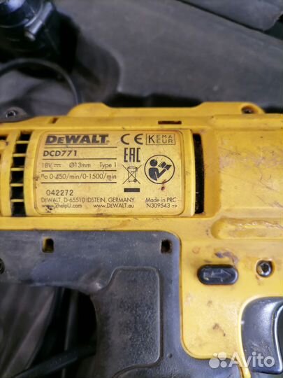 Шуруповерт dewalt dcd 771