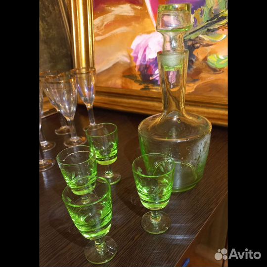 СССР цветное стекло бутыли штофы наборы