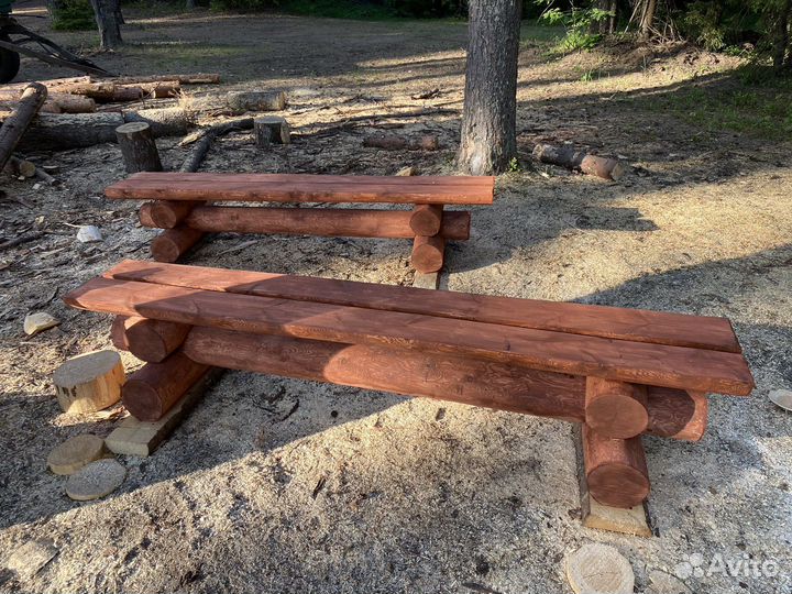 Лавка из бревна