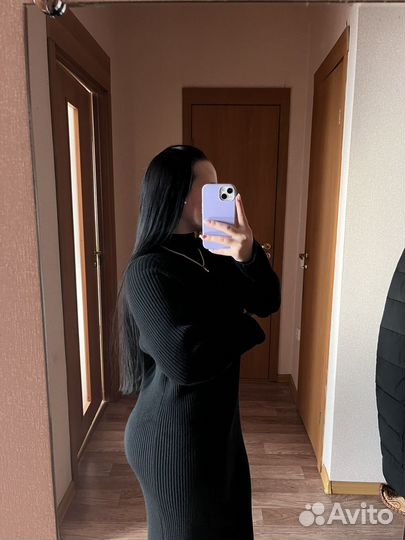 Платье лапша черное длинное