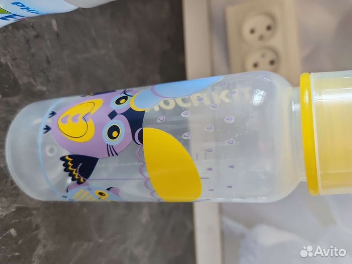 Бутылочки avent 125 мл и курносики 250мл