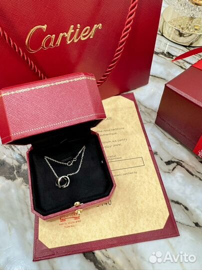 Cartier love колье белое золото 750 пробы