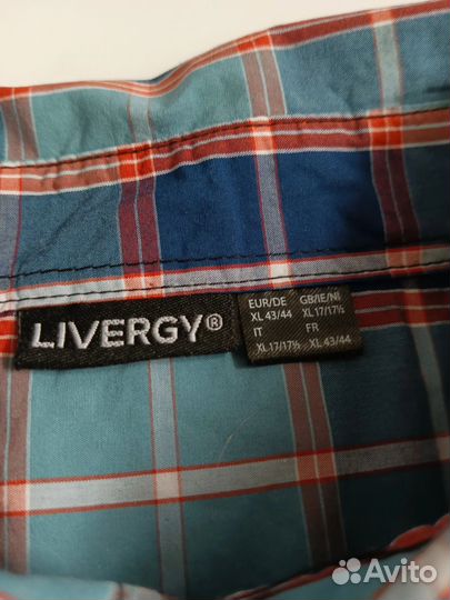 Мужская рубашка в клетку livergy размер XL 43/44