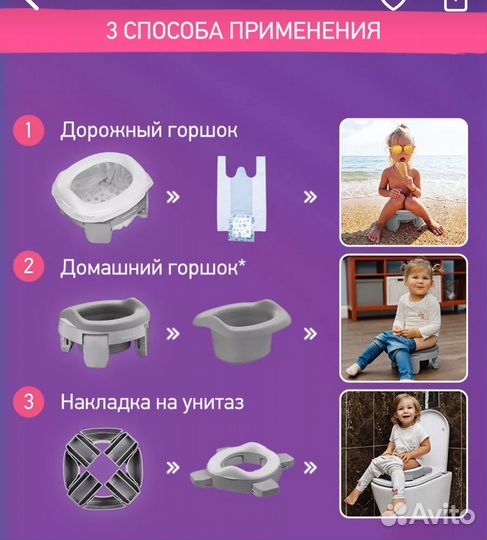 Дорожный горшок и насадка на унитаз