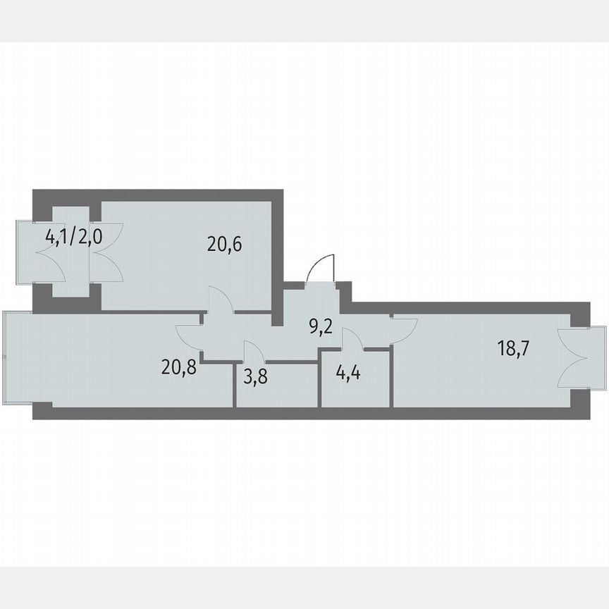 2-к. квартира, 79,6 м², 13/13 эт.