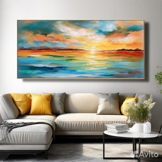 Картина маслом на стену Морской пейзаж Море Волны