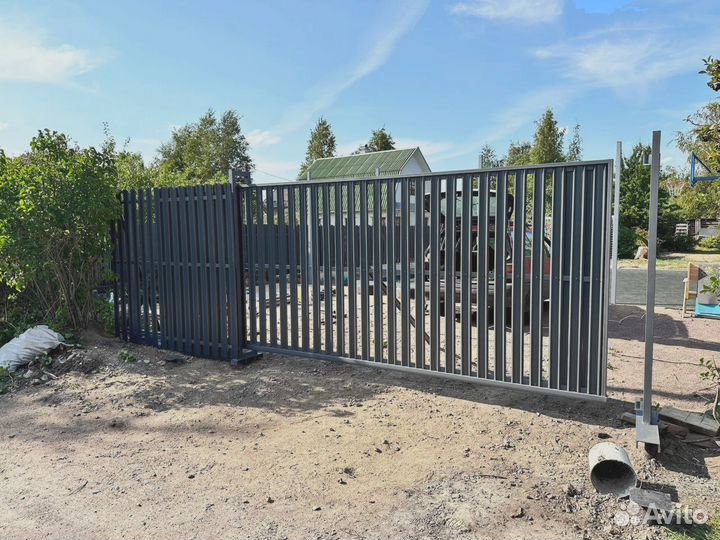 Откатные ворота с установкой