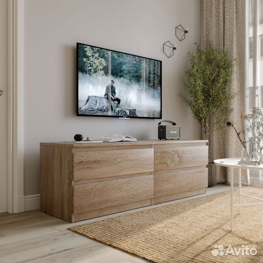 Мальта комод 4 ящика 160х54 сонома RU