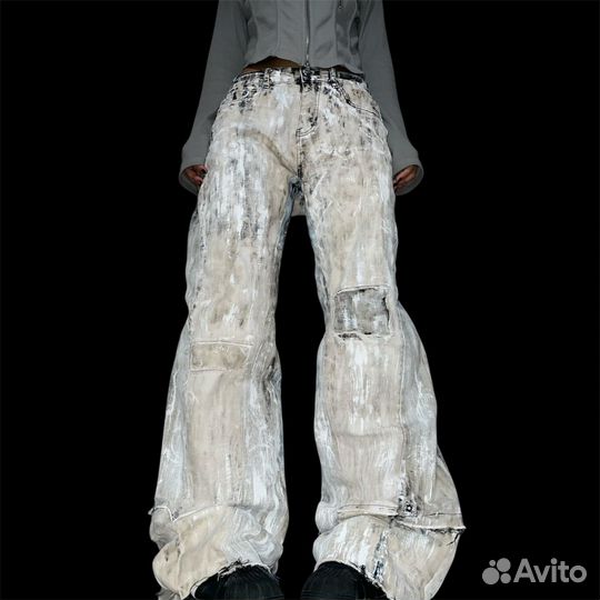 Distressed baggy джинсы archive balenciaga type