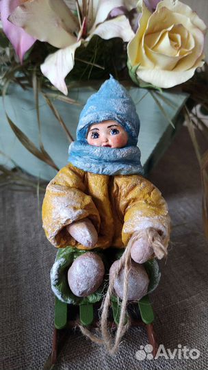 Ватная игрушка на елку