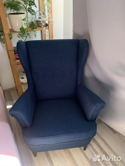 Кресло икея / IKEA страндмон синее