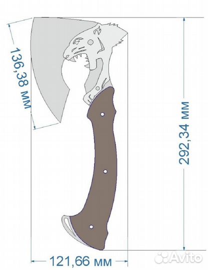 Топорик Барс в кожаном чехле