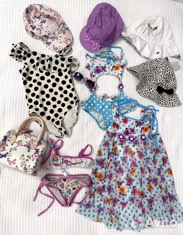 Купальники шляпы солнечные очки 4-6 лет