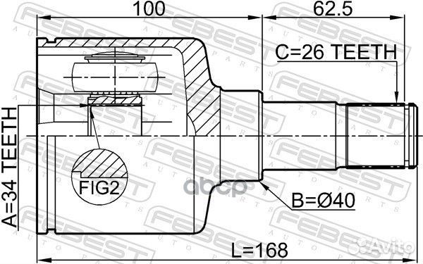 Шрус внутренний 34x40x26 2111-ge30mtlh Febest