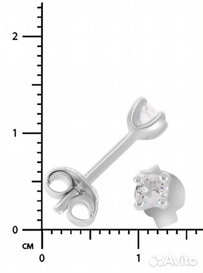 Серьги гвоздики серебро