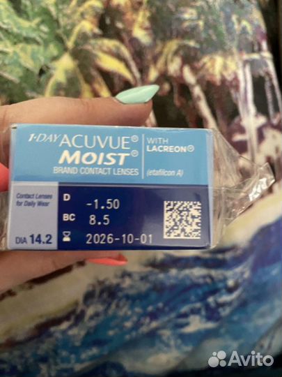 Линзы 1 day acuvue moist -1,5