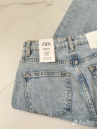 Джинсы новые Zara, размер 34, mom fit