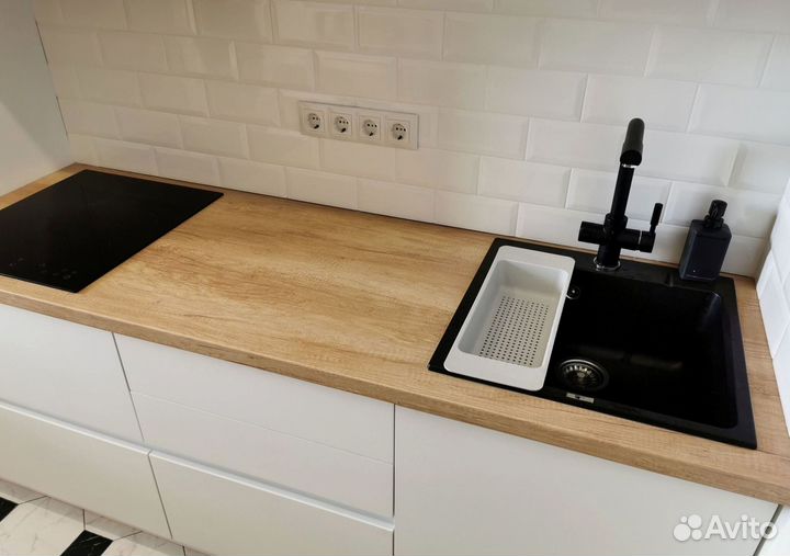 Прямая кухня с мдф фасадами