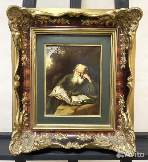 Винтажная фарфоровая картина 