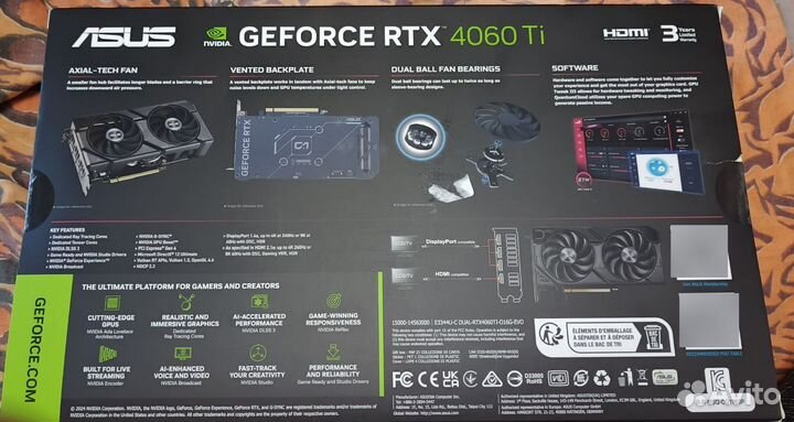 Asus GeForce dual RTX 4060 Ti EVO OC 16GB