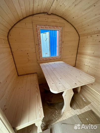 Баня бочка с предбанником