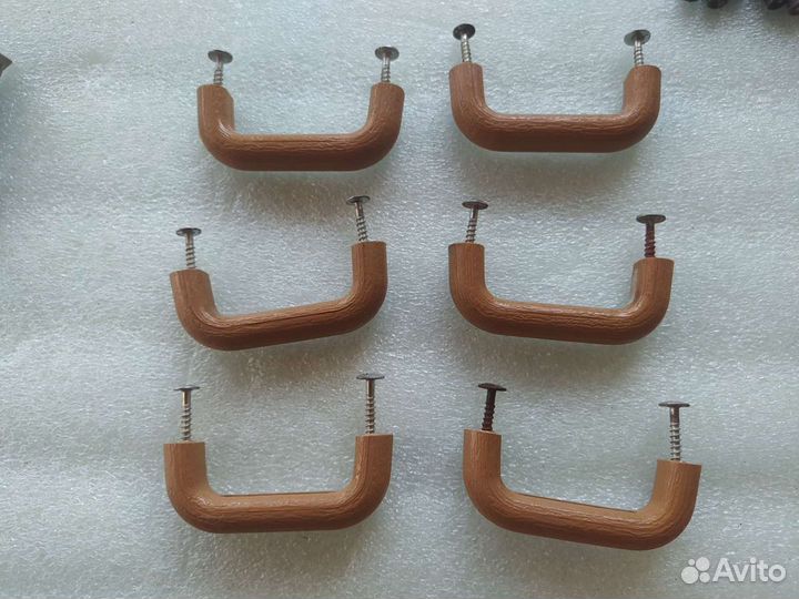 Мебельные ручки серебро, дерево