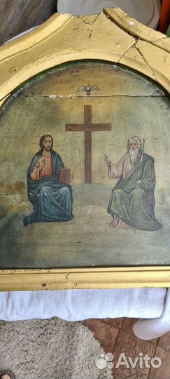 Старинные иконы.Троица Новозаветная.19,век