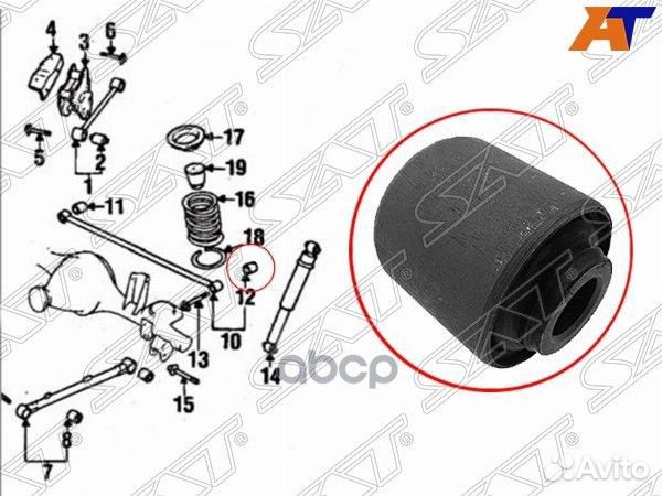 Сайлентблок задней поперечной тяги (панара) nissan