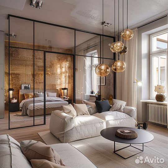 Стеклянные перегородки для спальни