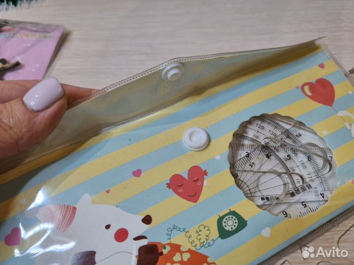 Набор школьника новый линейка офицерская закладка