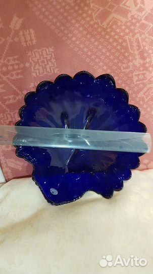 Ваза синяя для фруктов или пирожков