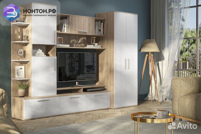 Стенка Денвер дуб сонома / белый