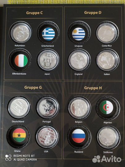 Коллекционные серебряные монеты, 19 штук