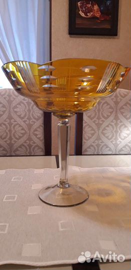Ваза для фруктов на ножке стекло СССР